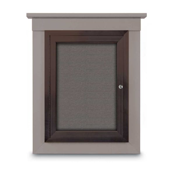Sliding Glass Enclosed Letterboard, 96"x4, UV9009ACS-SATIN-BLUE